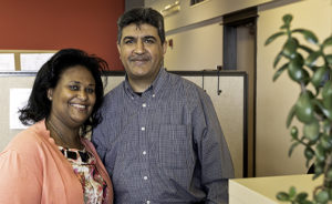 Hanna Asfaw & Nazim Haji, Solid Ground Finance/IT teammates (photo by Chris Villiers)