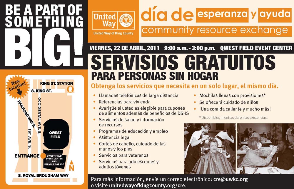 Community Exchange flyer in Spanish