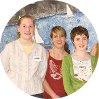 Taken back in May 2005, Penny Harvest Youth Board members (l to r) Leah Heck, Ana Lucia Degel & Maddy Carroll-Novak