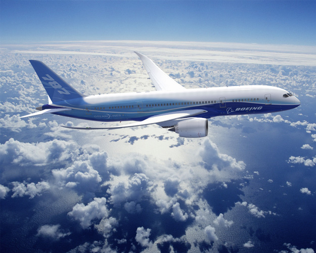 Boeing Dreamliner in flight