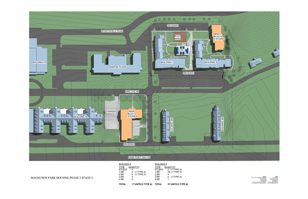 Site map showing locations of the new buildings