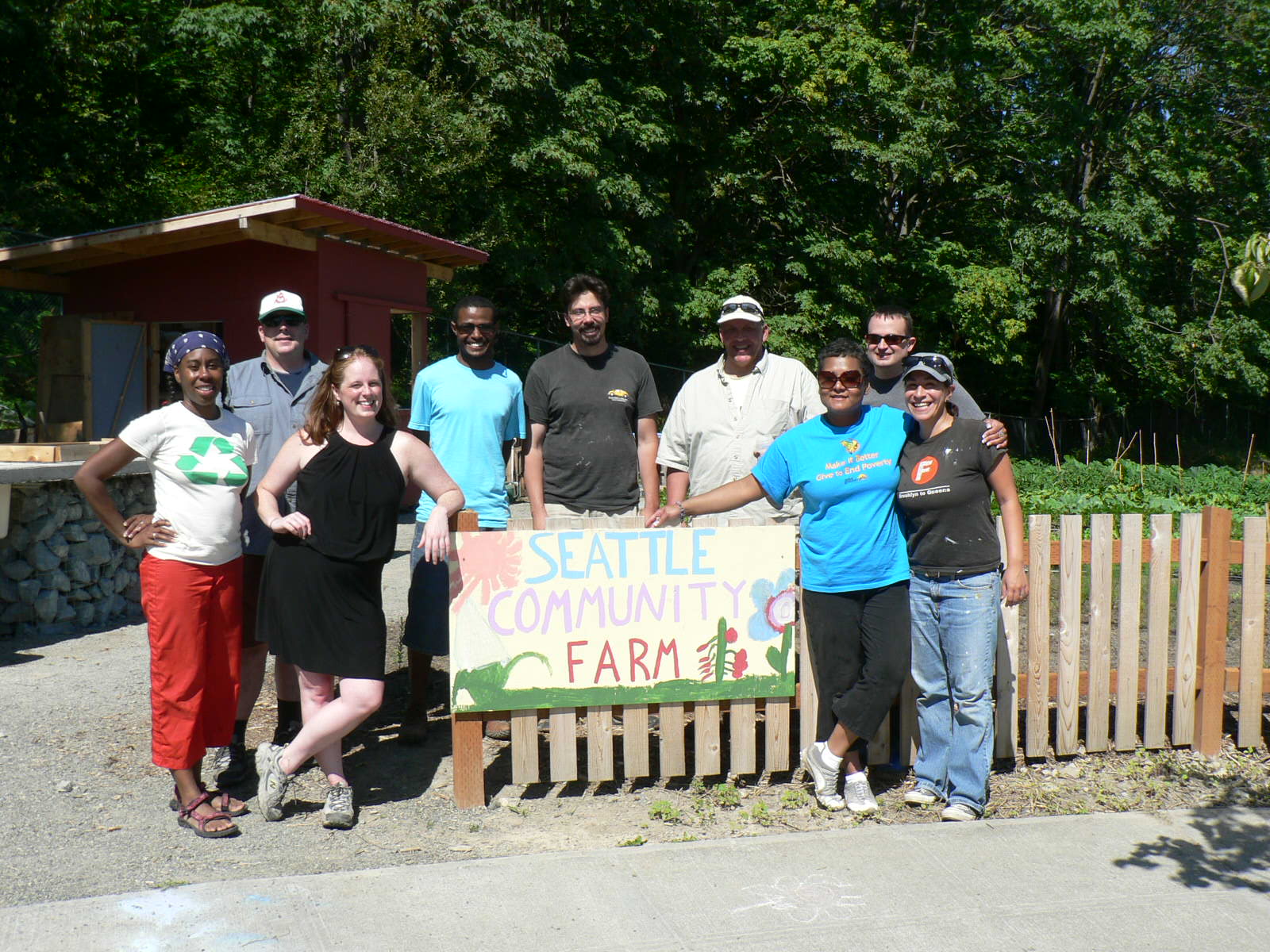Community volunteers and Solid Ground Board Members at a Seattle Community Farm volunteer work party