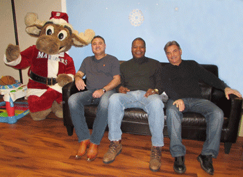 The Mariner Moose, along with former Mariners Julio Cruz, Dave Henderson & broadcaster Rick Rizzs, provide a joyous annual holiday party for Broadview families.