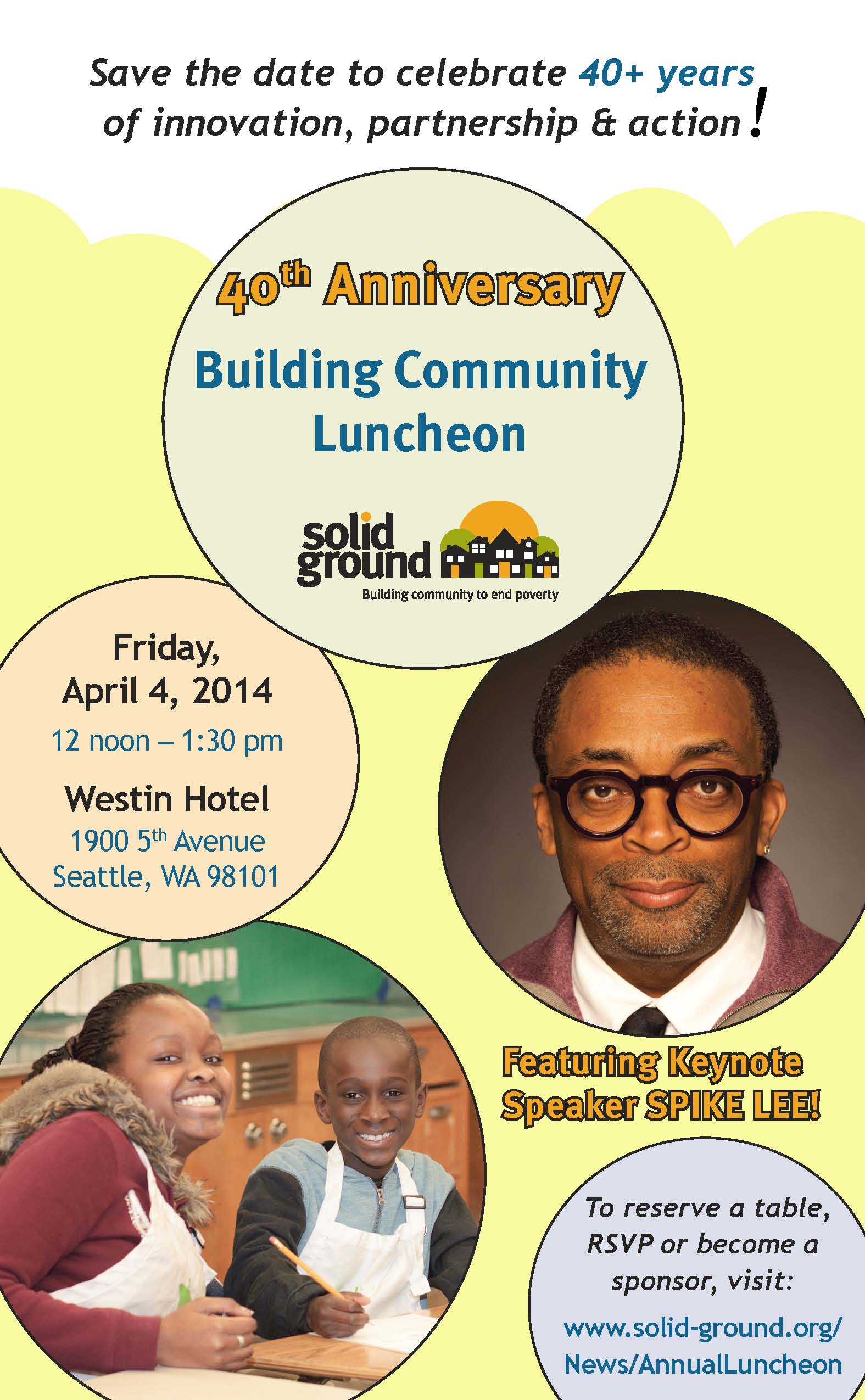Save the Date for Solid Ground's Building Community Luncheon, 4/4/14