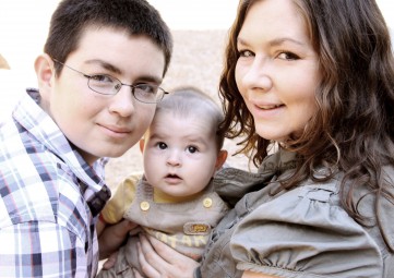 Alena Rogers, JourneyHome program participant, with her two boys, Brian (left) & Gabriel (center), in 2010