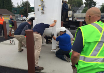 Placing a propane tank at Solid Ground Transportation (SGT)