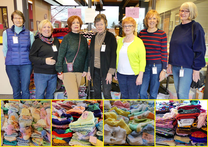 Knit-It-Alls volunteers & knitted items