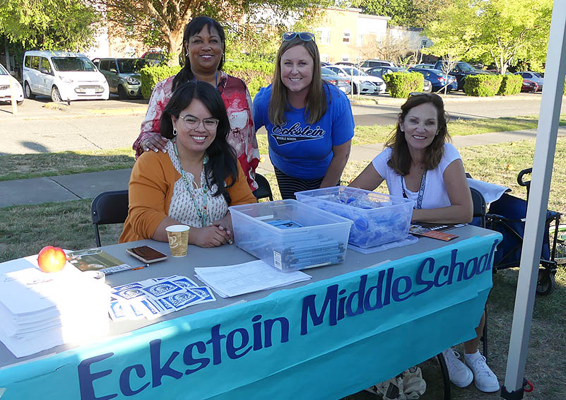 Eckstein Middle School staff (l to r): Luz Santacruz-Ochoa, Barb de Normandie, Kristin Rose, & Leann Rowlen