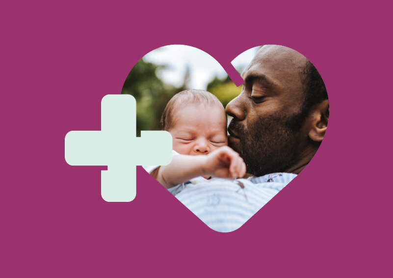 image/graphic of a father kissing his infant from the WA state Paid Family & Medical Leave website