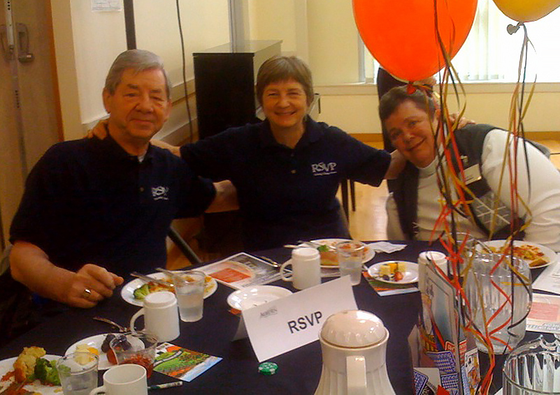 Three senior RSVP volunteers,