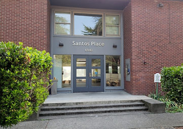 Front door of Santos Place