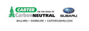 CARTER SUBARU logo, ON THE ROAD TO CarbonNEUTRAL - BALLARD - SHORELINE - CARTERSUBARU