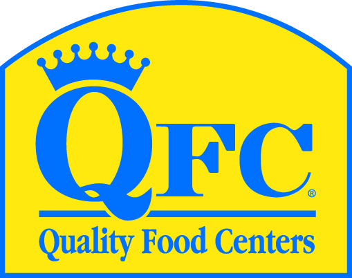 QFC Quality Food Centers logo, blue text on yellow backgron