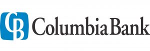 Columbia Bank logo, blue with grey text