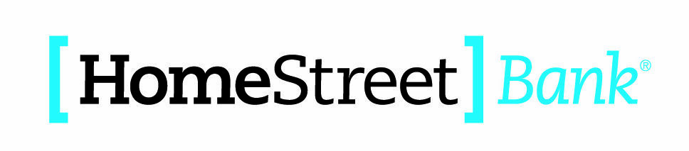 HomeStreet Bank logo in black and aqua text