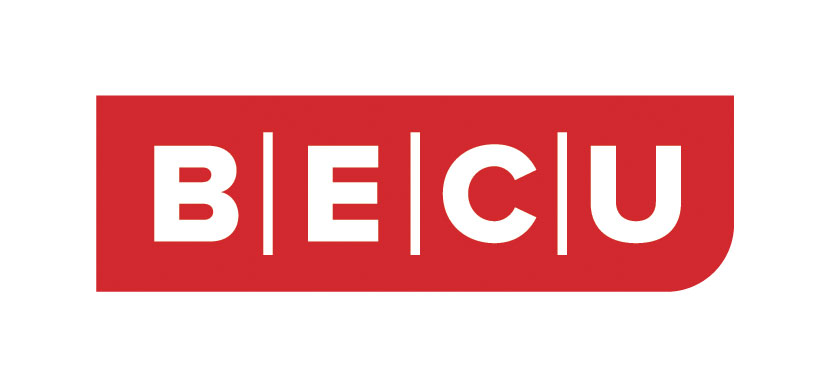 B | E | C | U logo, white lettering on a red background