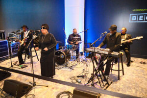 A band performing